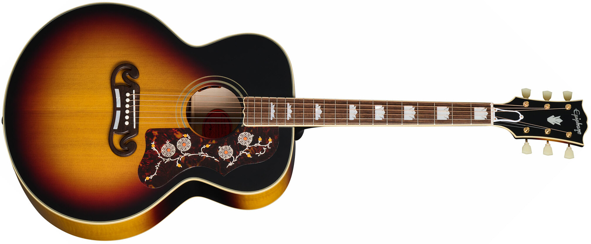 Epiphone Sj200 1957 Inspired By Jumbo Epicea Erable Lau - Vintage Sunburst - Elektroakustische Gitarre - Main picture