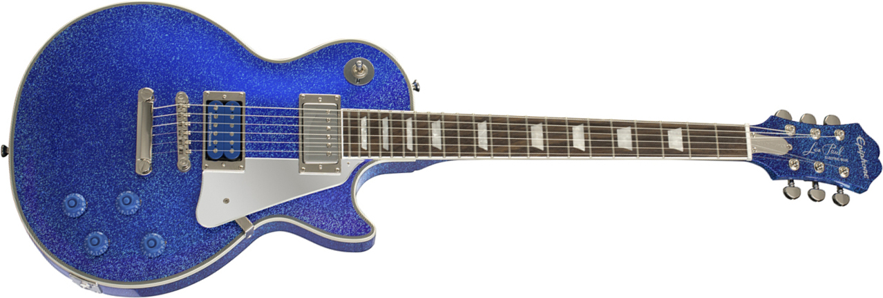 Epiphone Tommy Thayer Les Paul Electric Blue Outfit Signature 2h Ht Lau - Blue - Single-Cut-E-Gitarre - Main picture