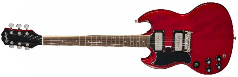 Epiphone Tony Iommi Sg Special Lh Signature Gaucher 2s P90 Ht Rw - Vintage Cherry - E-Gitarre für Linkshänder - Main picture