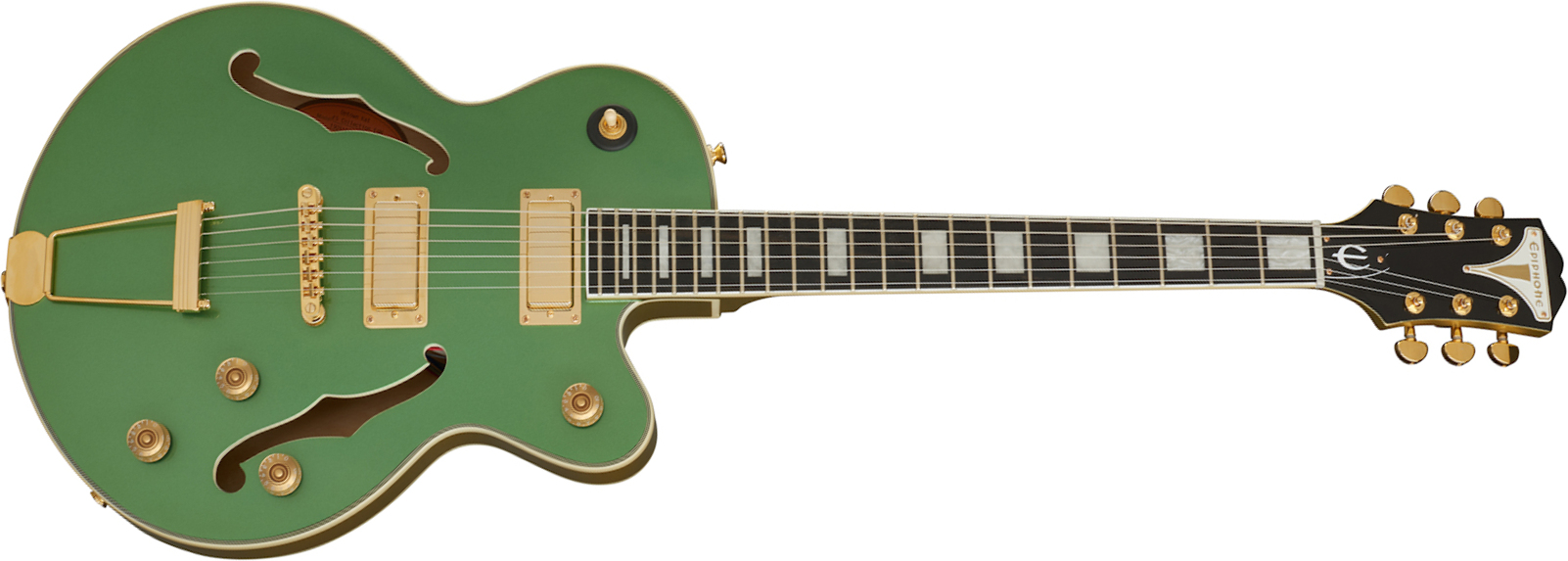 Epiphone Uptown Kat Es Original 2h Ht Eb - Emerald Green Metallic - Semi-Hollow E-Gitarre - Main picture