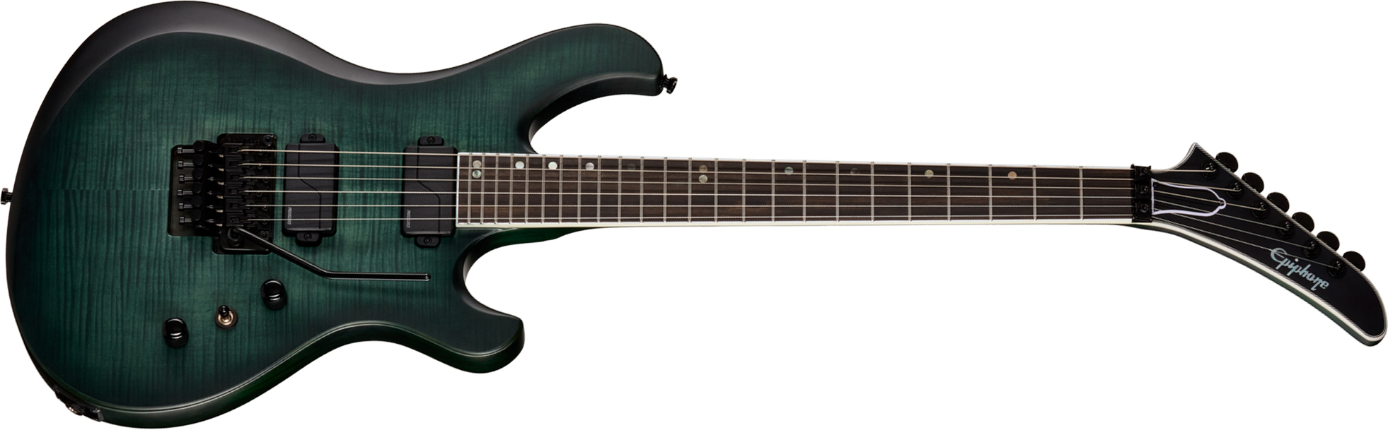 Epiphone Victory Prophecy Modern 2h Fishman Fluence Ht Eb - Aqua Smoke Satin - E-Gitarre in Str-Form - Main picture