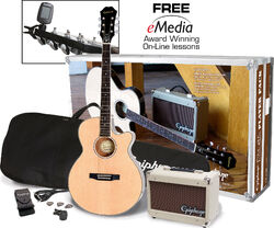 Westerngitarre set Epiphone PR-4E Acoustic/Electric Player Pack - Natural