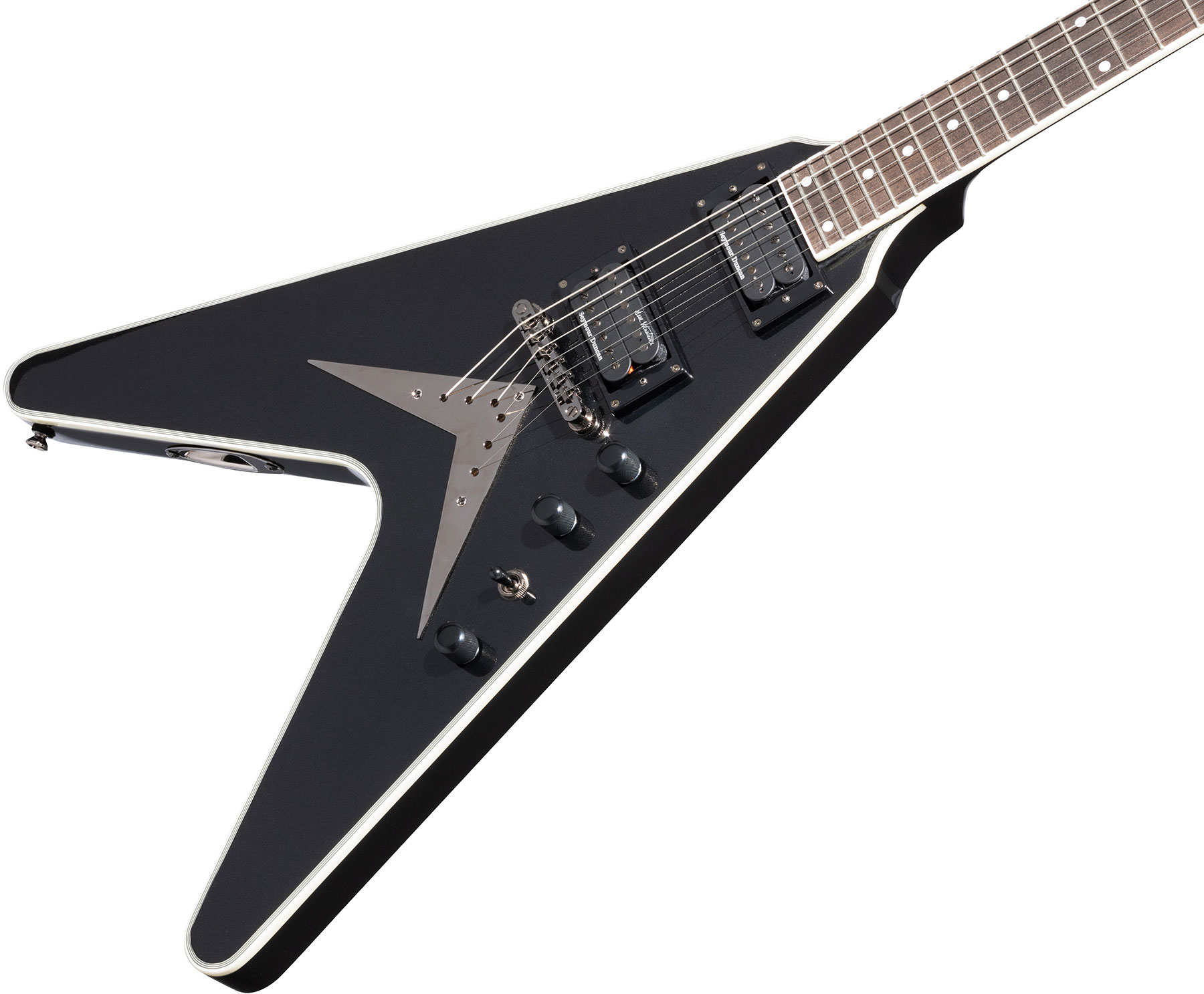 Epiphone Dave Mustaine Flying V Prophecy 2h Fishman Fluence Ht Eb - Black Metallic - E-Gitarre aus Metall - Variation 3