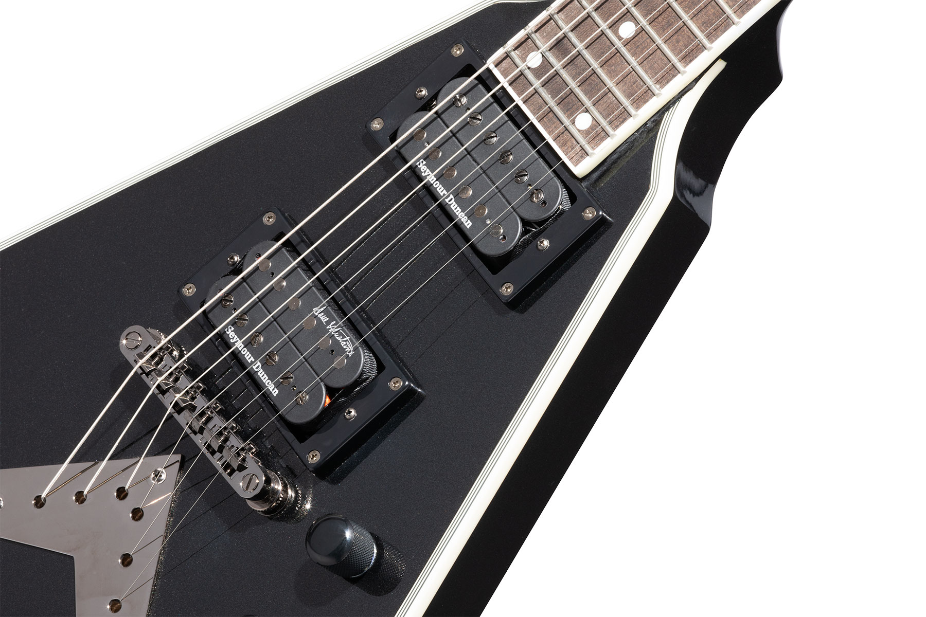 Epiphone Dave Mustaine Flying V Prophecy 2h Fishman Fluence Ht Eb - Black Metallic - E-Gitarre aus Metall - Variation 4