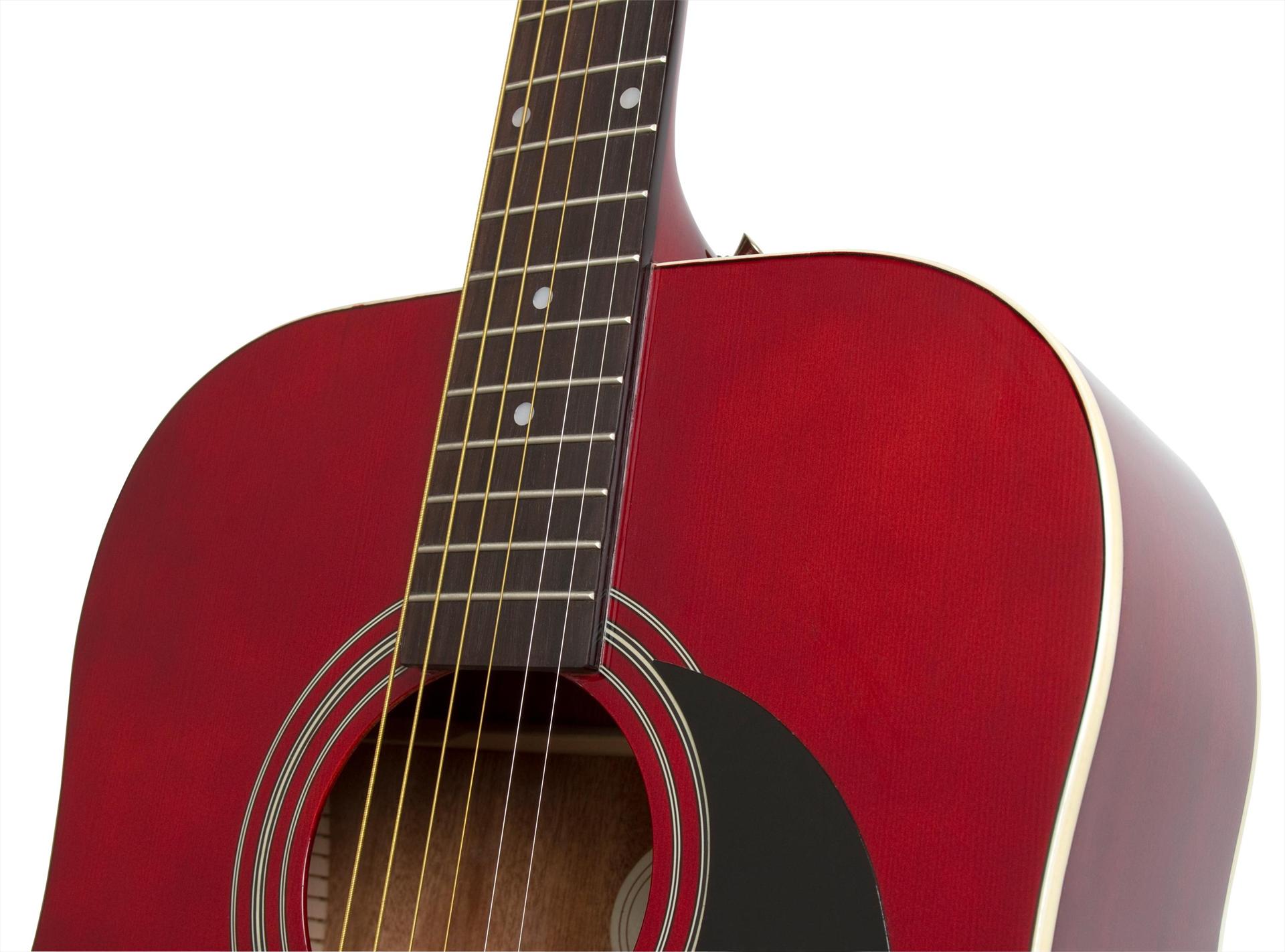 Epiphone Dr-100 Dreadnought Epicea Acajou - Wine Red - Westerngitarre & electro - Variation 3