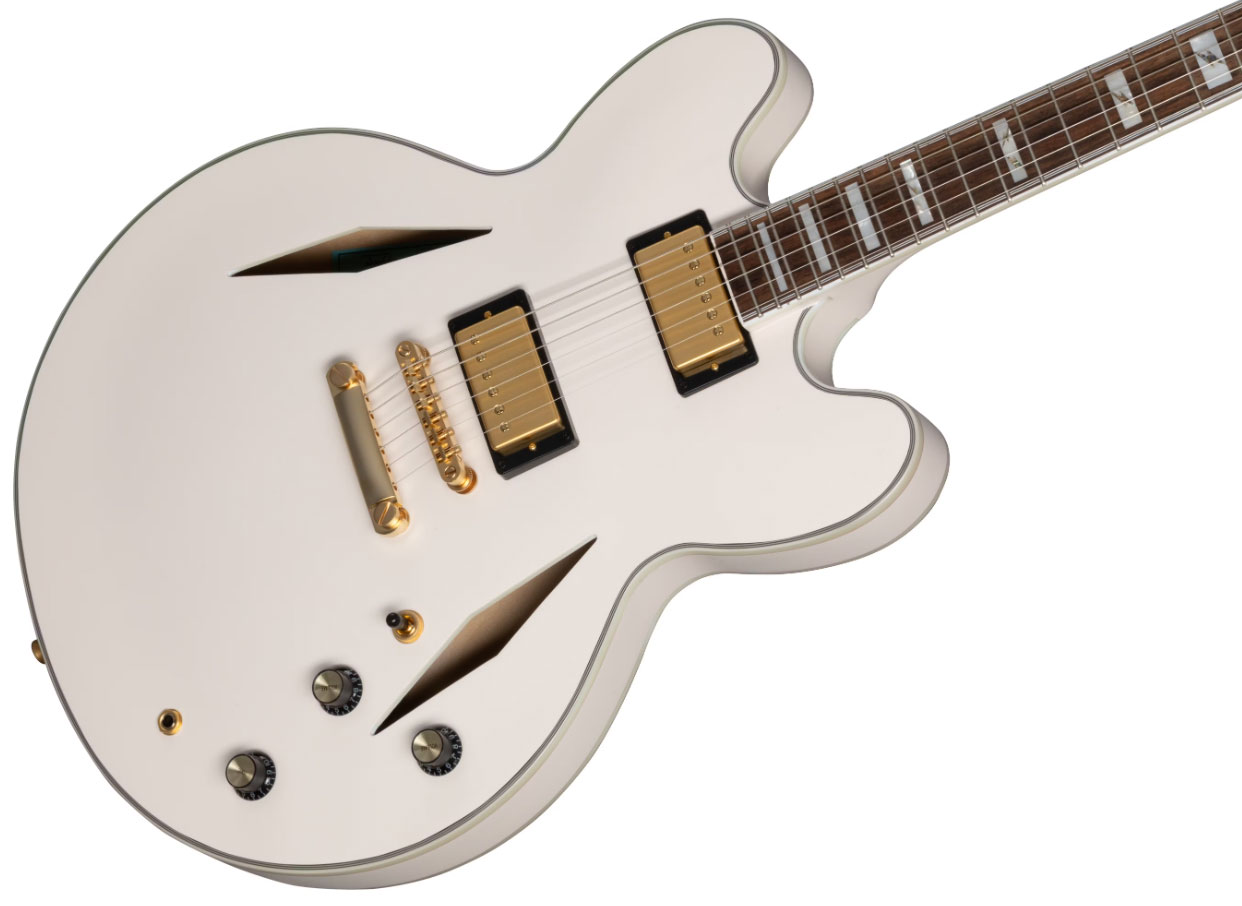 Epiphone Emily Wolfe Sheraton 2h Ht Lau - Aged Bone White - Semi-Hollow E-Gitarre - Variation 3