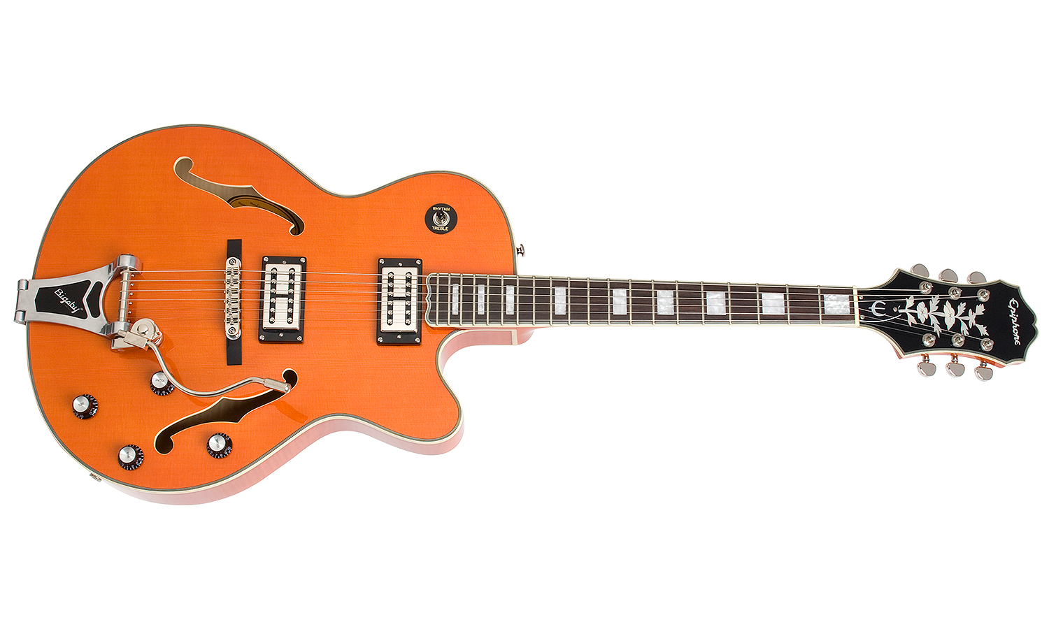 Epiphone Emperor Swingster Bigsby Gh - Sunrise Orange - Hollowbody E-Gitarre - Variation 1