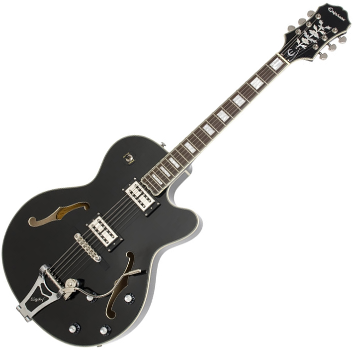 Epiphone Emperor Swingster Bigsby Gh Trans Black - Semi-Hollow E-Gitarre - Variation 2