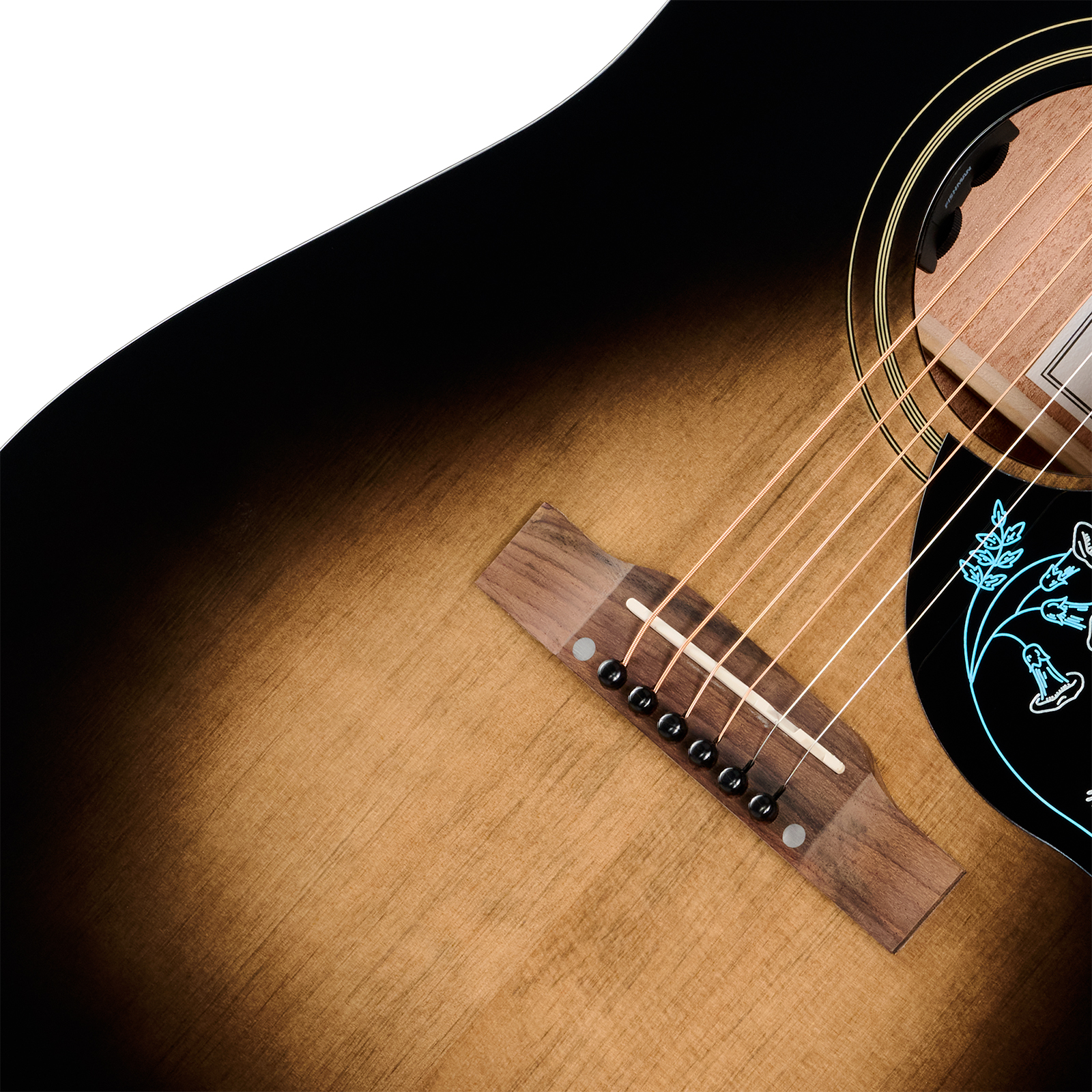 Epiphone Eric Church Hummingbird Dark Signature Dreadnought Shsc Epicea Acajou Rw - Cobra Burst - Folk-Gitarre - Variation 2