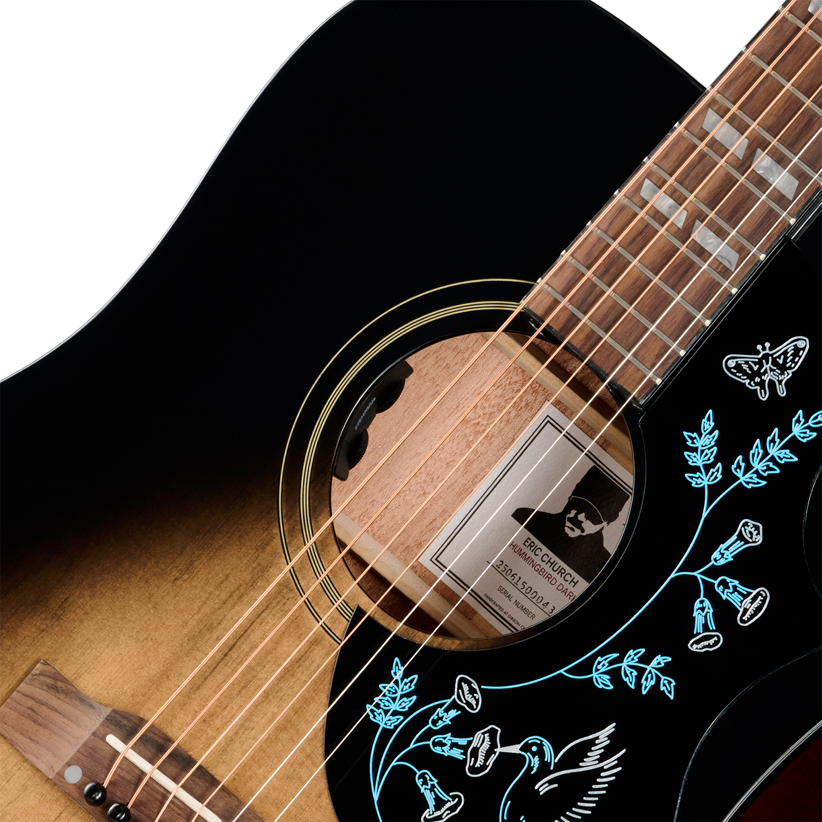 Epiphone Eric Church Hummingbird Dark Signature Dreadnought Shsc Epicea Acajou Rw - Cobra Burst - Folk-Gitarre - Variation 3