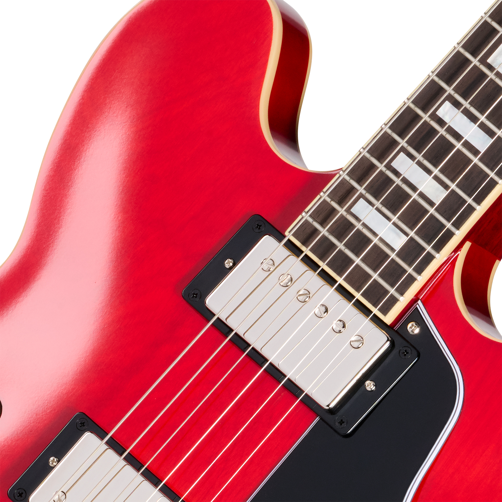 Epiphone Es335 1962 Reissue Lh Ibgc Gaucher 2h Gibson Ht Rw - Sixties Cherry - Semi-Hollow E-Gitarre - Variation 2