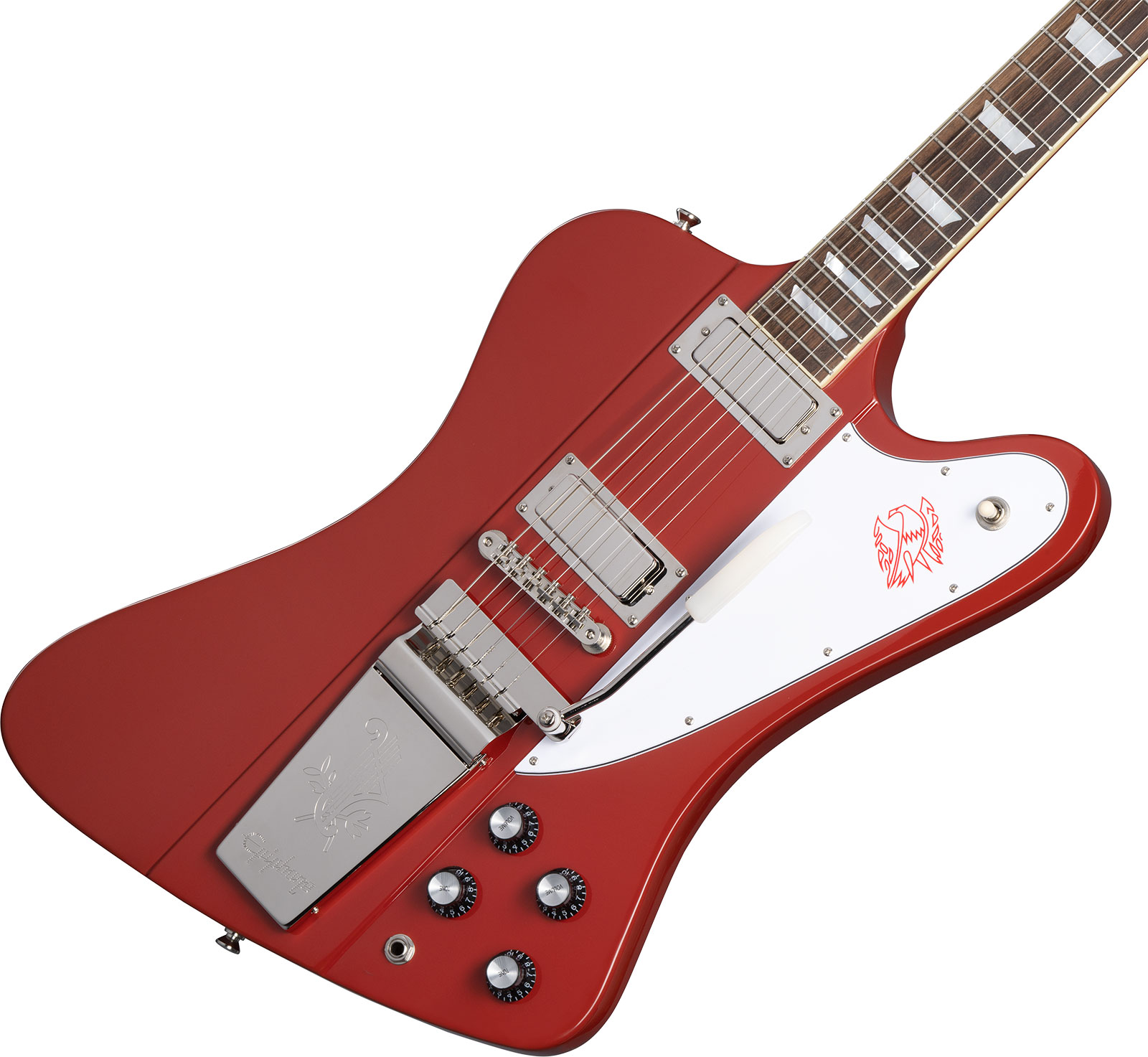 Epiphone Firebird V 1963 Maestro Vibrola Inspired By Gibson Custom 2mh Trem Lau - Ember Red - Retro-Rock-E-Gitarre - Variation 3