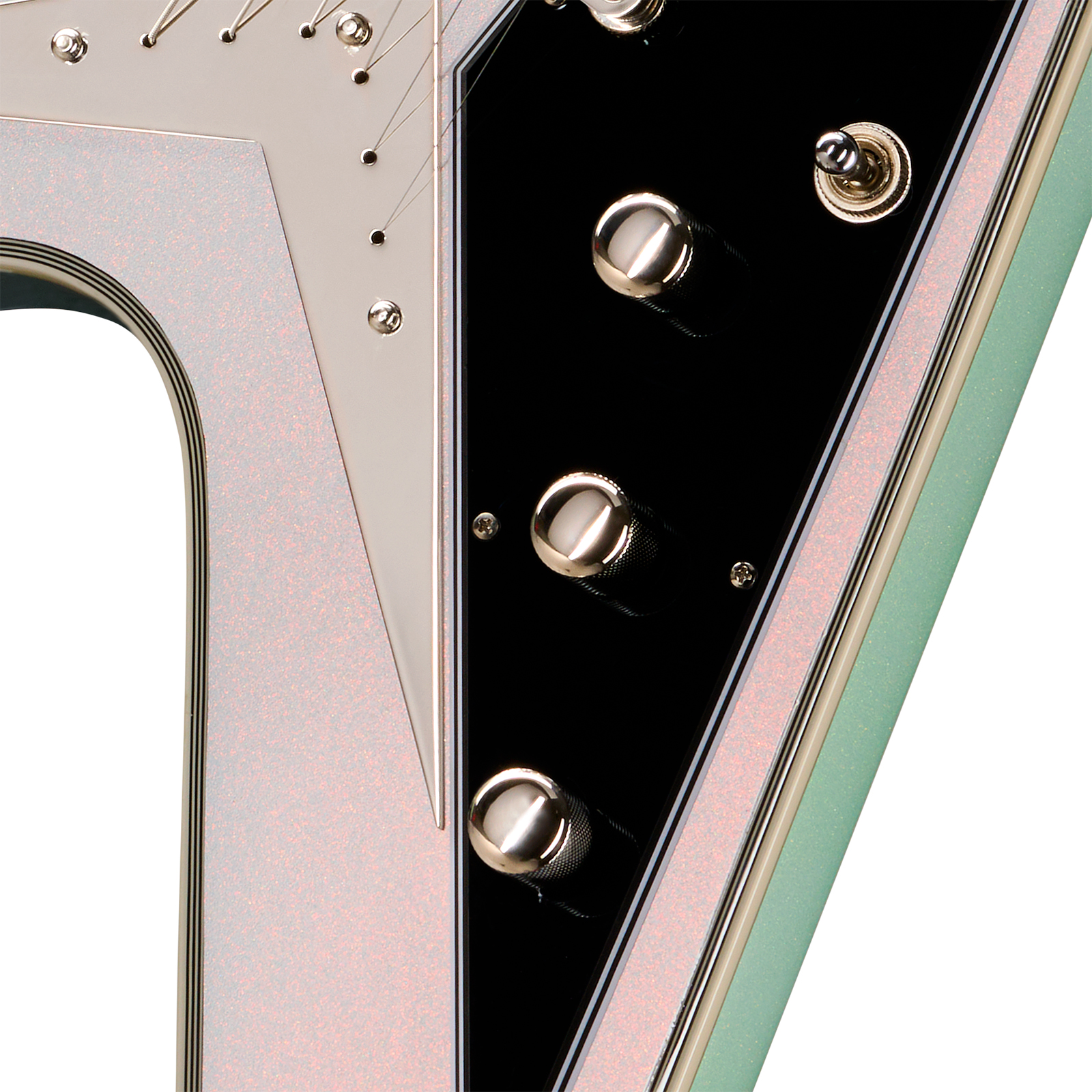 Epiphone Flying V Custom Futura Ibg 2h Ht Eb - Quicksilver Shift - E-Gitarre aus Metall - Variation 2