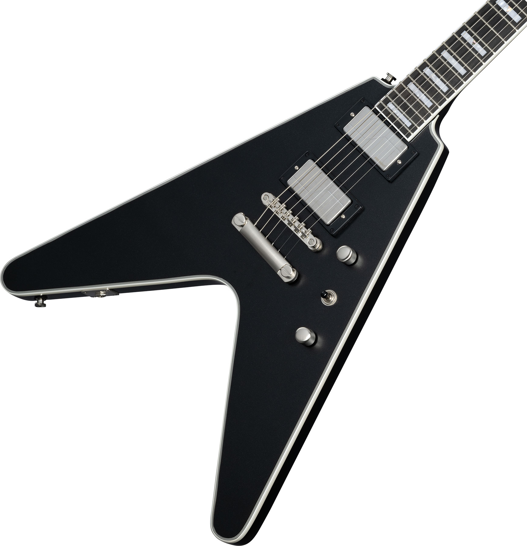 Epiphone Flying V Prophecy Inspired By Modern 2h Fishman Fluence Ht Eb - Aged Jet Black Metallic - Retro-Rock-E-Gitarre - Variation 3