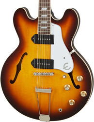 Semi-hollow e-gitarre Epiphone Casino USA - Vintage sunburst