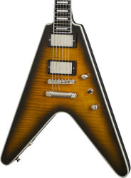 Retro-rock-e-gitarre Epiphone Modern Prophecy Flying V - Yellow tiger aged