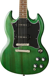 Retro-rock-e-gitarre Epiphone SG Classic Worn P-90 - Satin inverness green