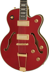 Semi-hollow e-gitarre Epiphone Uptown Kat ES - Ruby red metallic