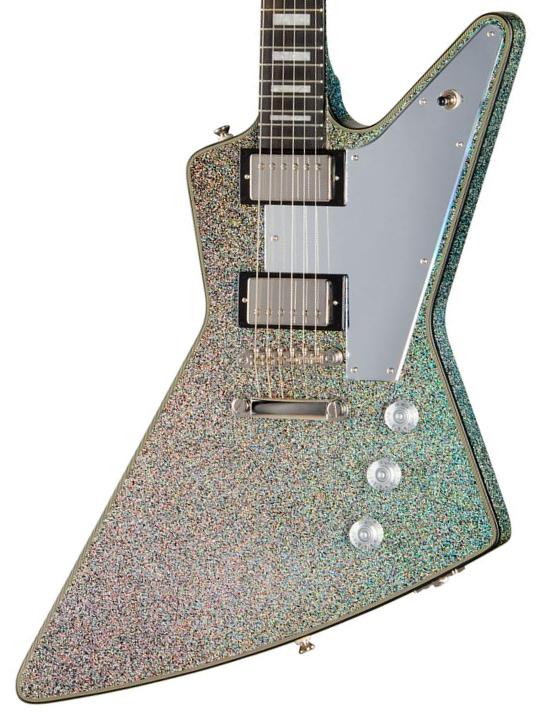 E-gitarre aus metall Epiphone Lzzy Hale Explorer Custom - Black Diamond Holographic Sparkle