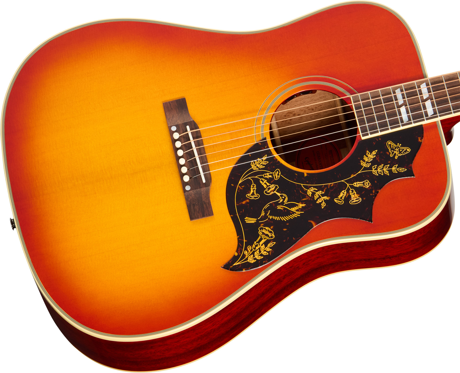 Epiphone Hummingbird 1960 Reissue Inspired By Gibson Dreadnought Epicea Acajou Rw - Heritage Cherry Sunburst - Folk-Gitarre - Variation 2