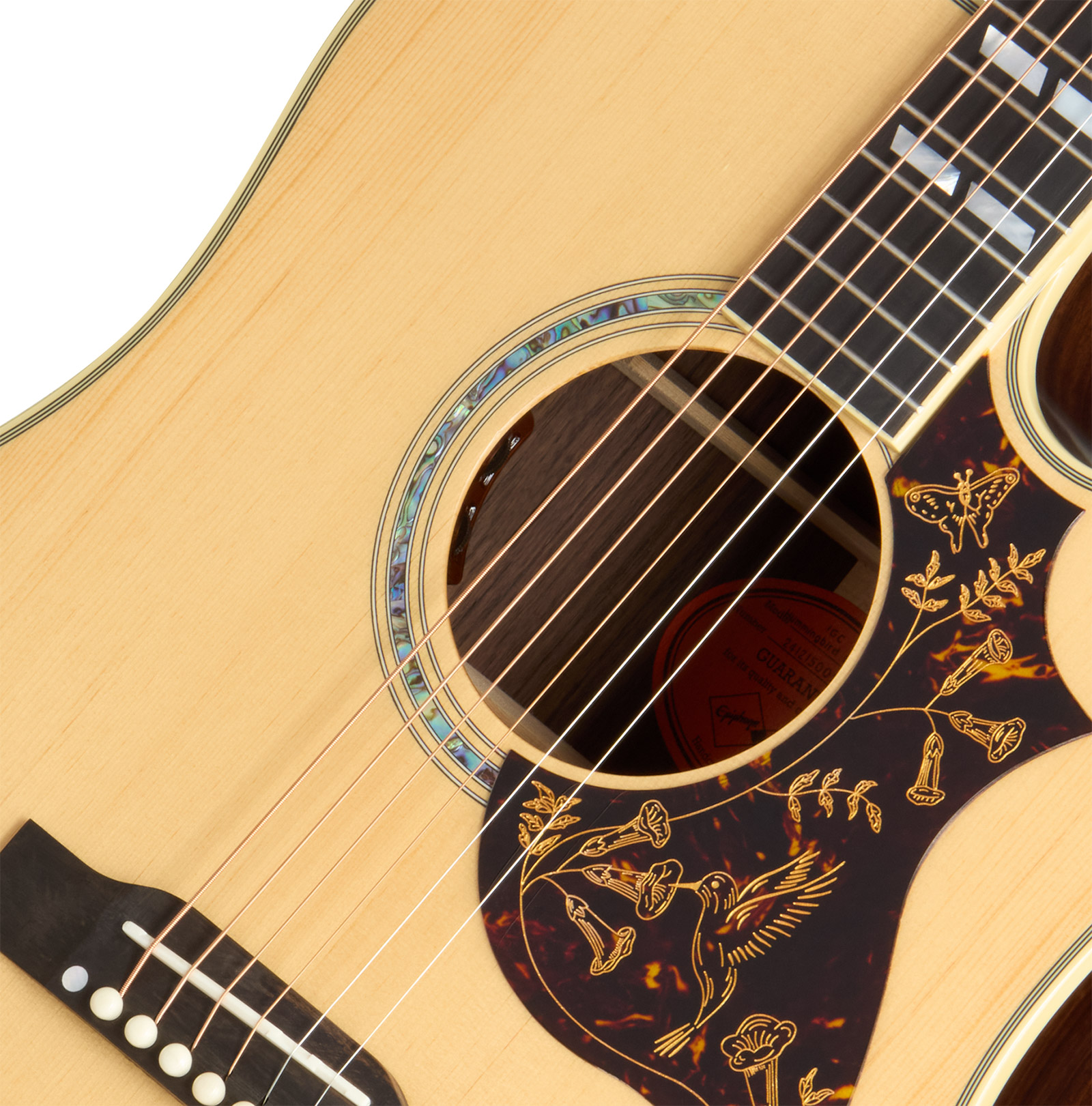Epiphone Hummingbird Deluxe Ec Inspired By Gibson Dreadnought Cw Epicea Palissandre Eb - Natural - Folk-Gitarre - Variation 3