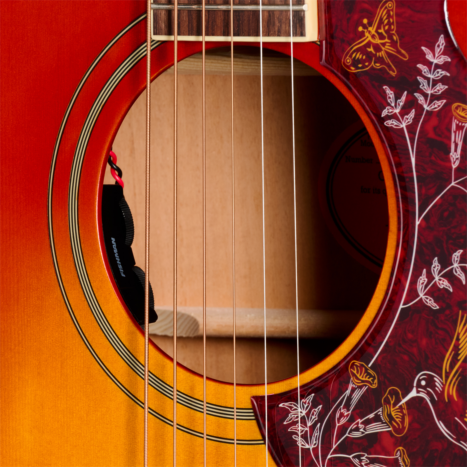 Epiphone Hummingbird Standard Ec Ibg Dreadnought Cw Epicea Acajou Rw - Cherry Sunburst - Folk-Gitarre - Variation 3