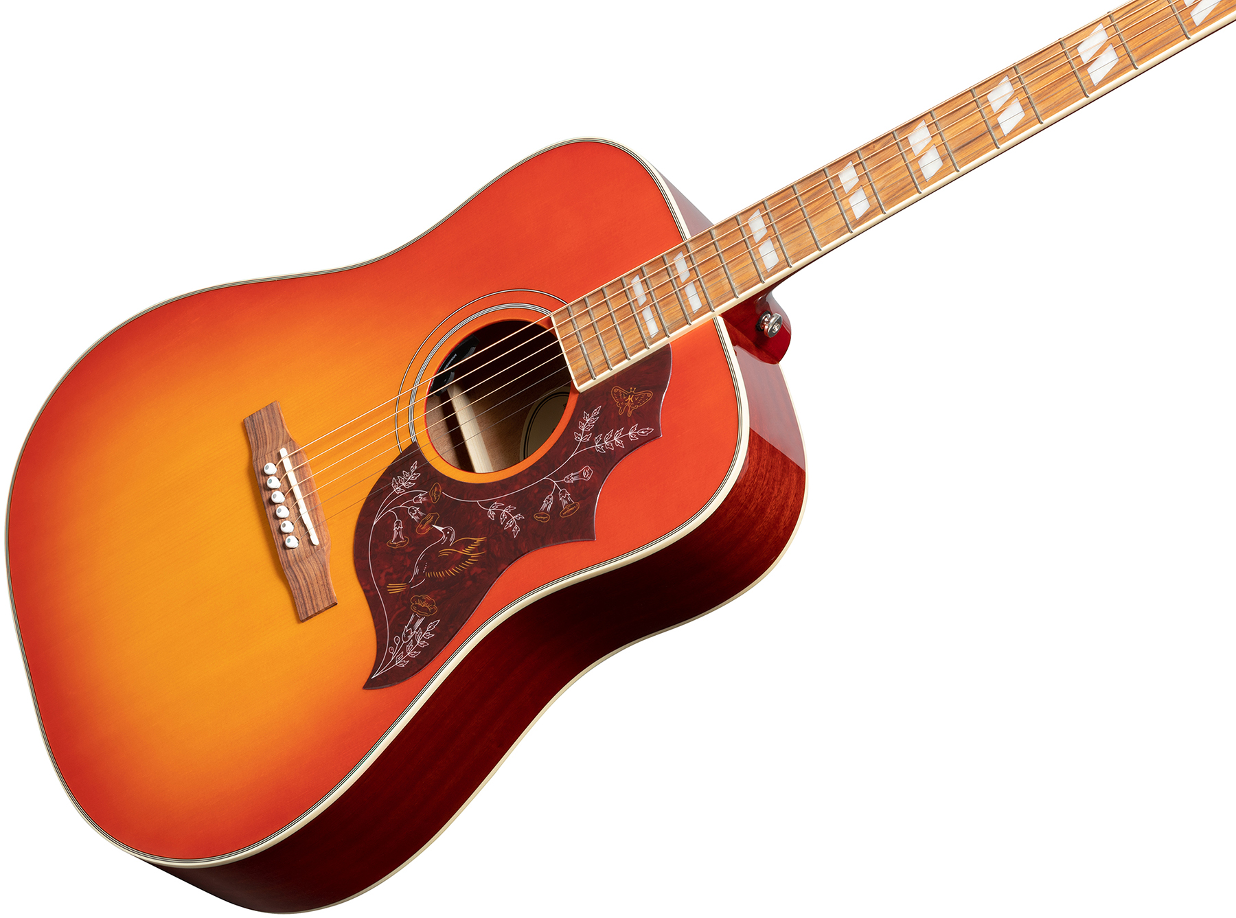 Epiphone Hummingbird Studio Dreadnought Epicea Acajou Pf - Faded Cherry - Elektroakustische Gitarre - Variation 3