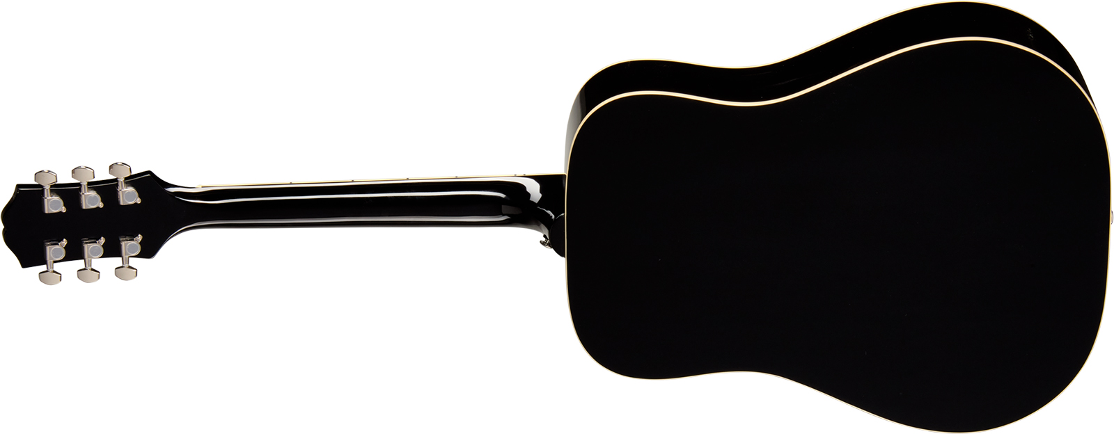 Epiphone Hummingbird Tribute Dreadnought Shsc Epicea Acajou Lau - Ebony - Folk-Gitarre - Variation 1