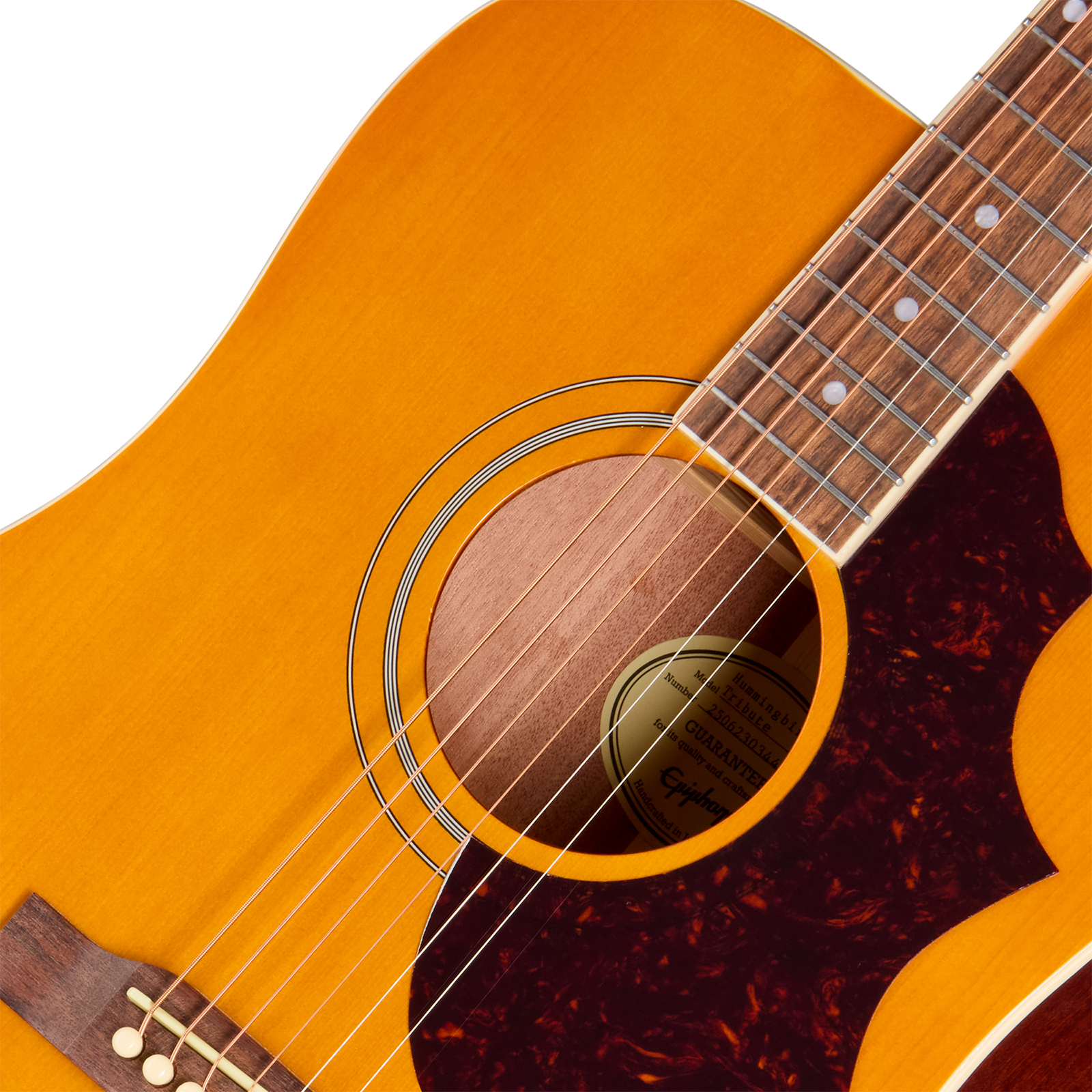Epiphone Hummingbird Tribute Dreadnought Shsc Epicea Acajou Lau - Antique Natural - Folk-Gitarre - Variation 2