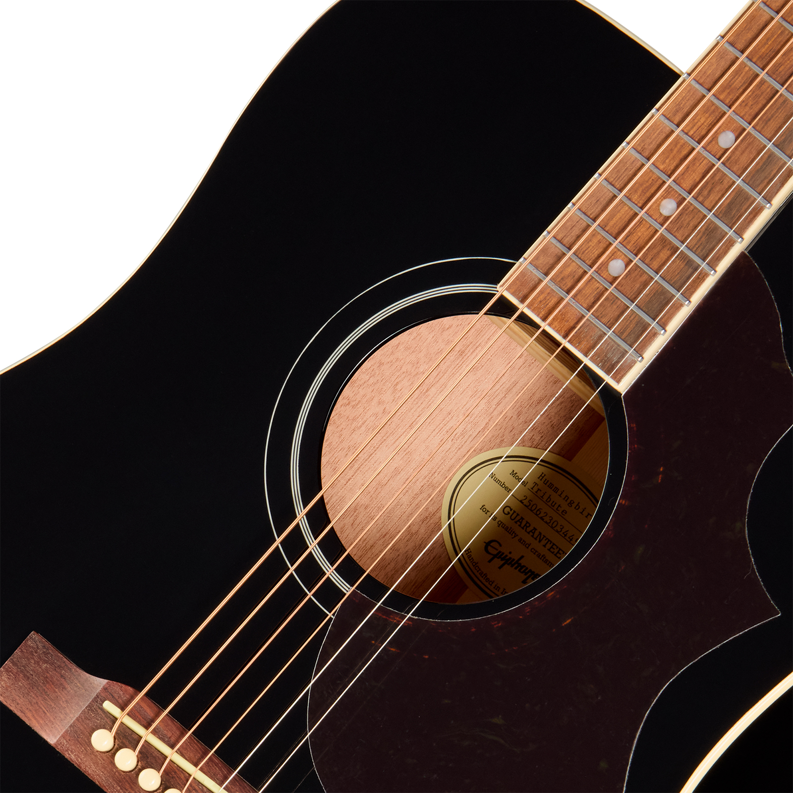 Epiphone Hummingbird Tribute Dreadnought Shsc Epicea Acajou Lau - Ebony - Folk-Gitarre - Variation 2