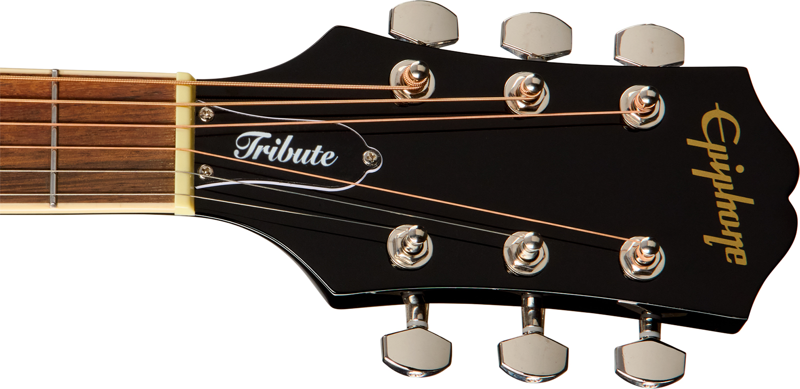 Epiphone Hummingbird Tribute Dreadnought Shsc Epicea Acajou Lau - Ebony - Folk-Gitarre - Variation 4