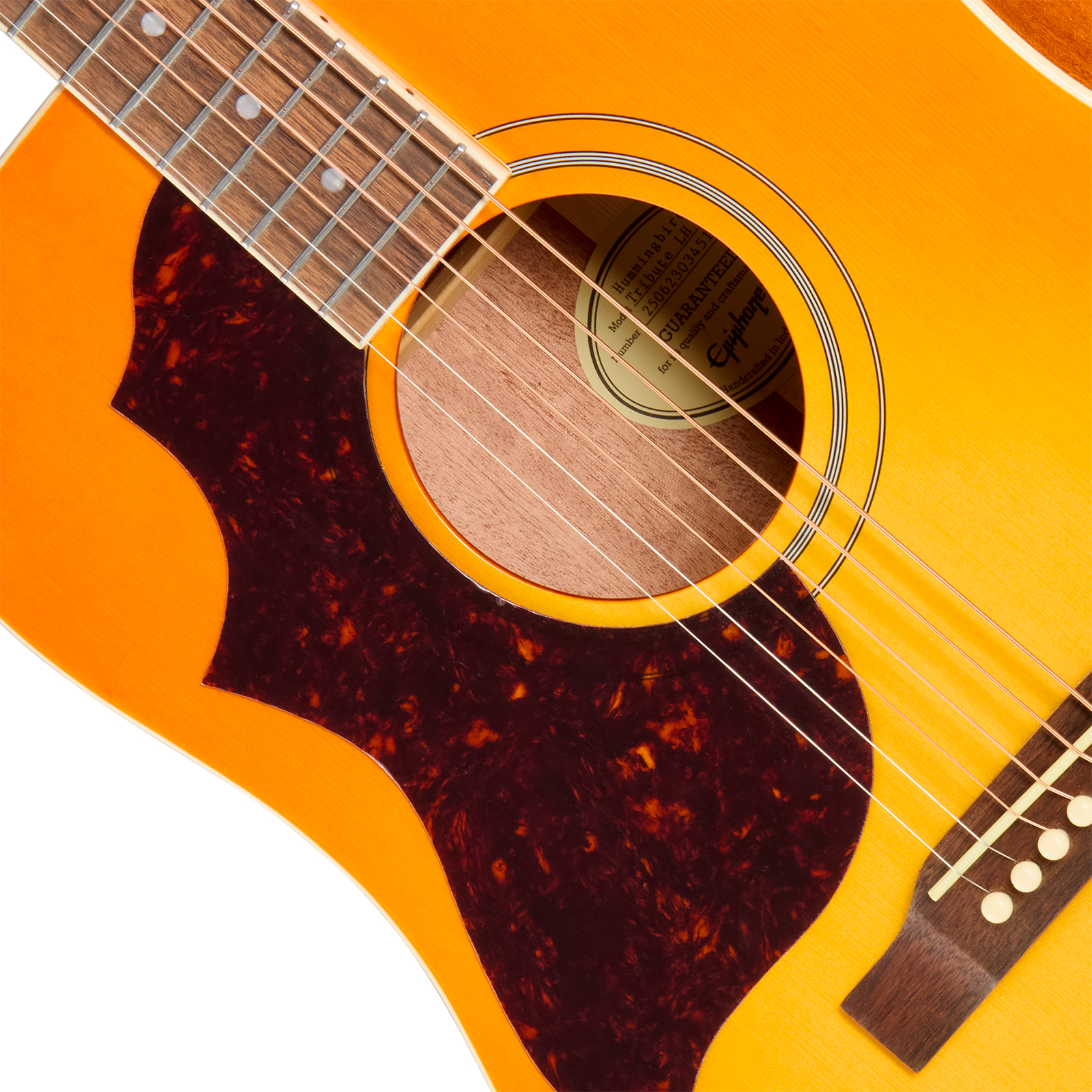 Epiphone Hummingbird Tribute Lh Dreadnought Shsc Gaucher Epicea Acajou Lau - Heritage Sunburst - Folk-Gitarre - Variation 2