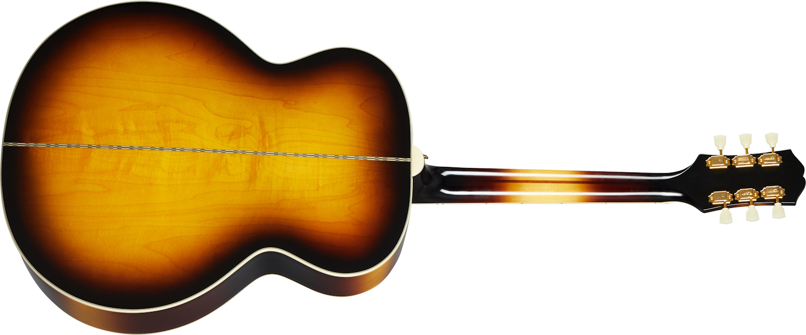 Epiphone J-200 Inspired By Gibson Jumbo Epicea Erable Lau - Aged Vintage Sunburst - Elektroakustische Gitarre - Variation 1