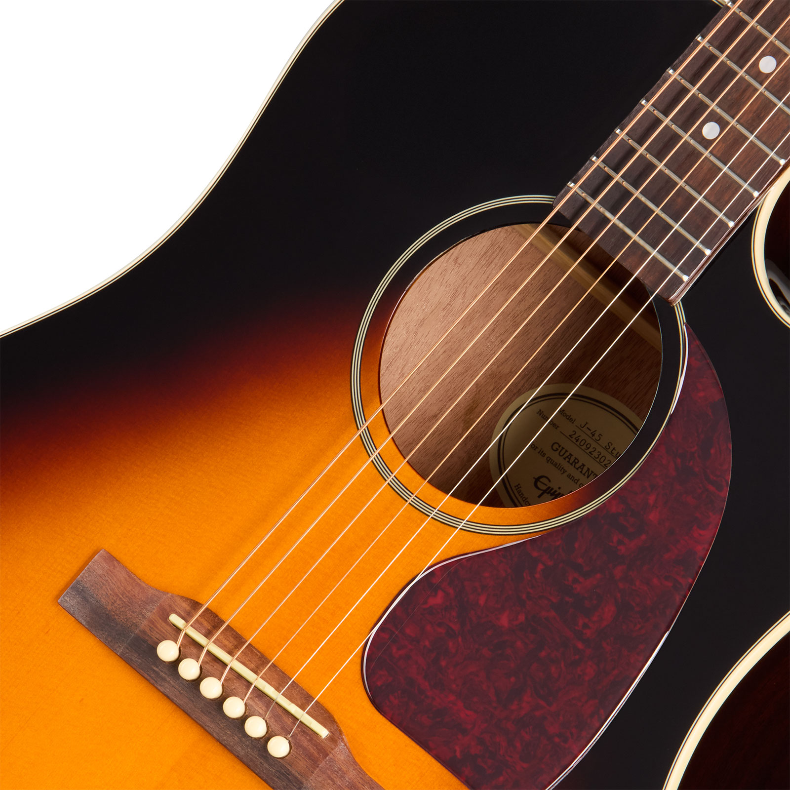 Epiphone J45 Studio Ec Lh Gaucher Ibg Dreadnought Cw Epicea Acajou Rw - Vintage Sunburst - Folk-Gitarre - Variation 2