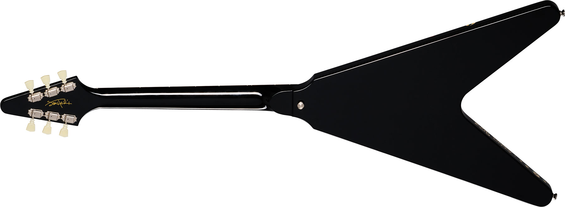 Epiphone Jimi Hendrix Flying V Love Drops Signature 2h Gibson Trem Lau - Ebony - Signature-E-Gitarre - Variation 1