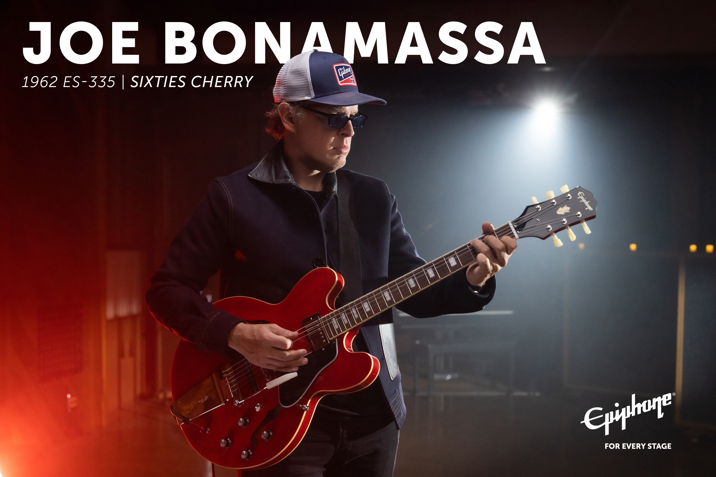 Epiphone Joe Bonamassa Es-335 1962 2h Trem Lau - Sixties Cherry - Signature-E-Gitarre - Variation 7