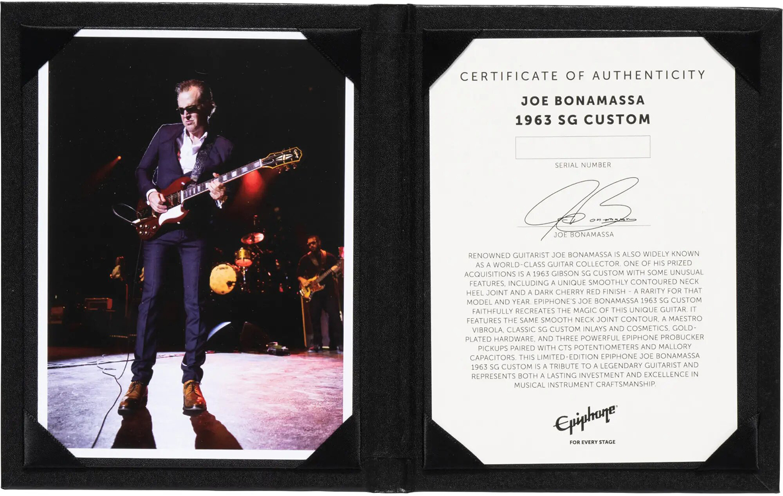Epiphone Joe Bonamassa Sg Custom 1963 Signature 3h Trem Eb - Dark Wine Red - Signature-E-Gitarre - Variation 6
