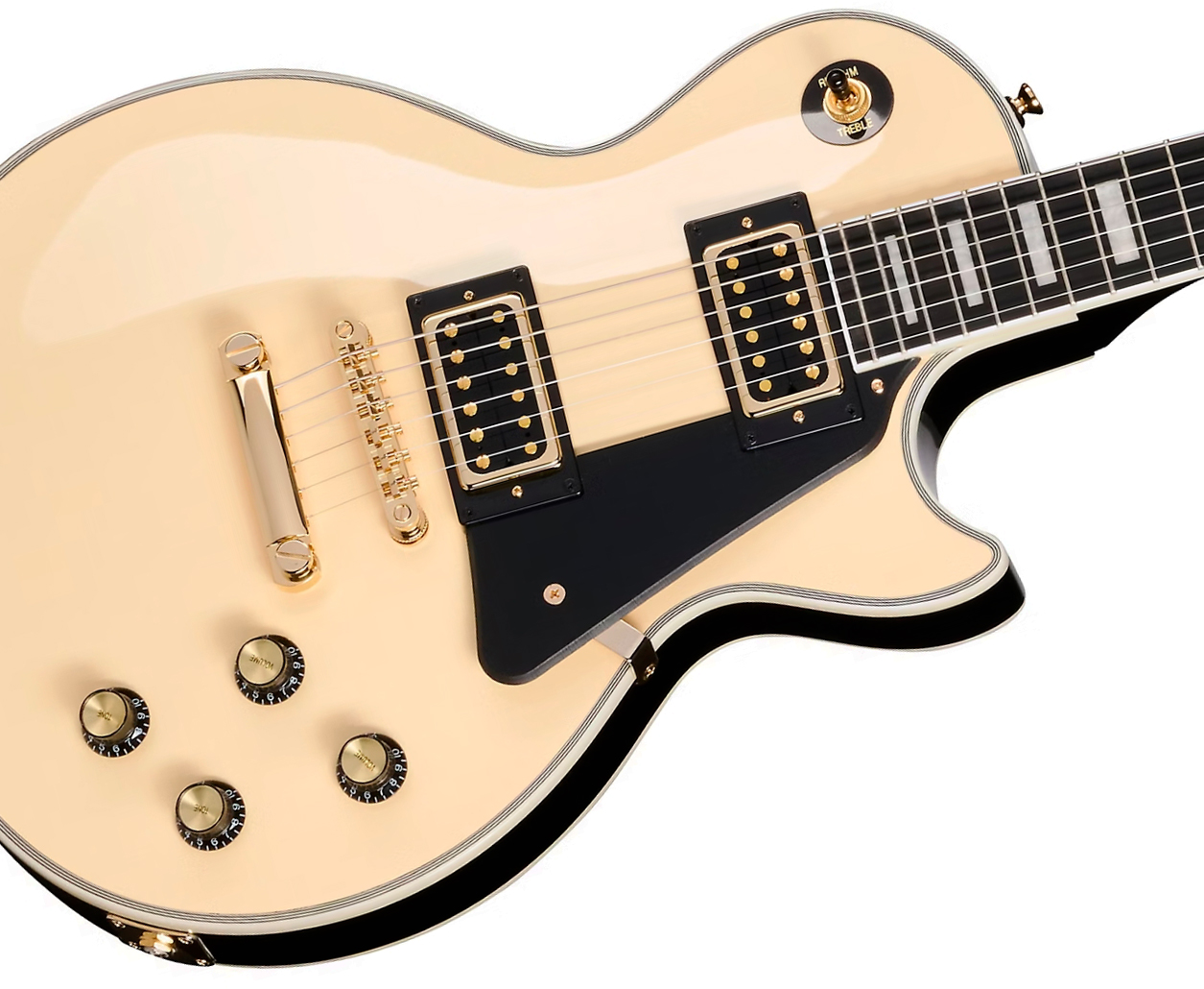 Epiphone Les Paul Custom Blackback Ibg Ltd 2h Ht Eb +housse - Antique Ivory - Single-Cut-E-Gitarre - Variation 2