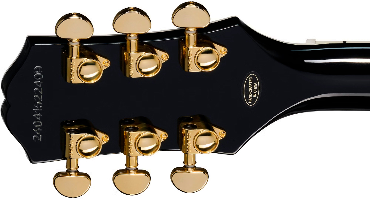 Epiphone Les Paul Custom Blackback Ibg Ltd 2h Ht Eb +housse - Antique Ivory - Single-Cut-E-Gitarre - Variation 4