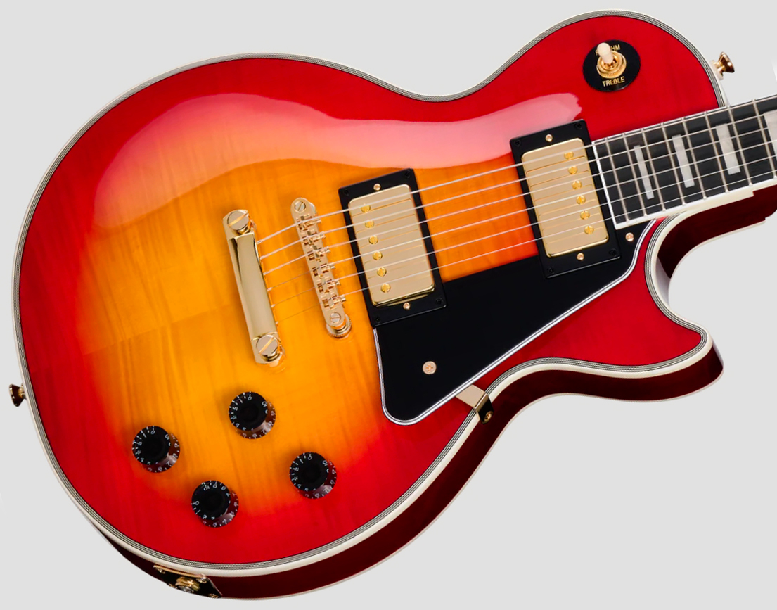 Epiphone Les Paul Custom Ibg Ltd 2h Ht Eb - Heritage Cherry Sunburst - Single-Cut-E-Gitarre - Variation 3