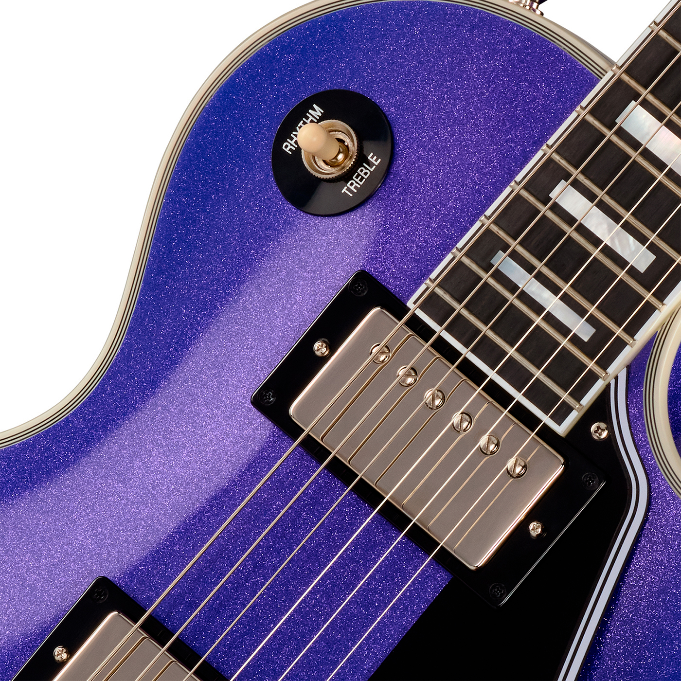 Epiphone Les Paul Custom Igc 2h Gibson Ht Eb - Amethyst Sparkle - Single-Cut-E-Gitarre - Variation 2