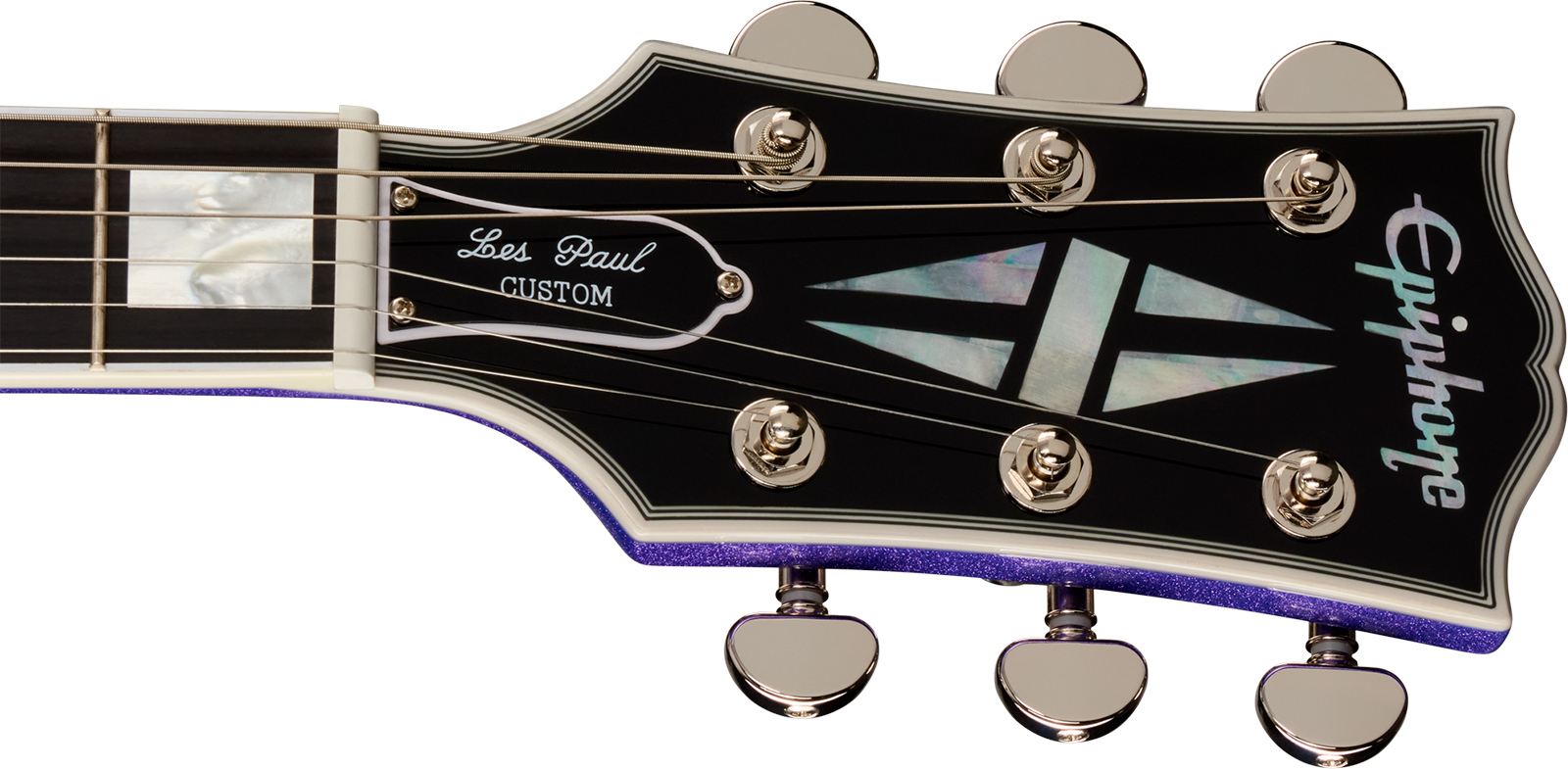 Epiphone Les Paul Custom Igc 2h Gibson Ht Eb - Amethyst Sparkle - Single-Cut-E-Gitarre - Variation 4