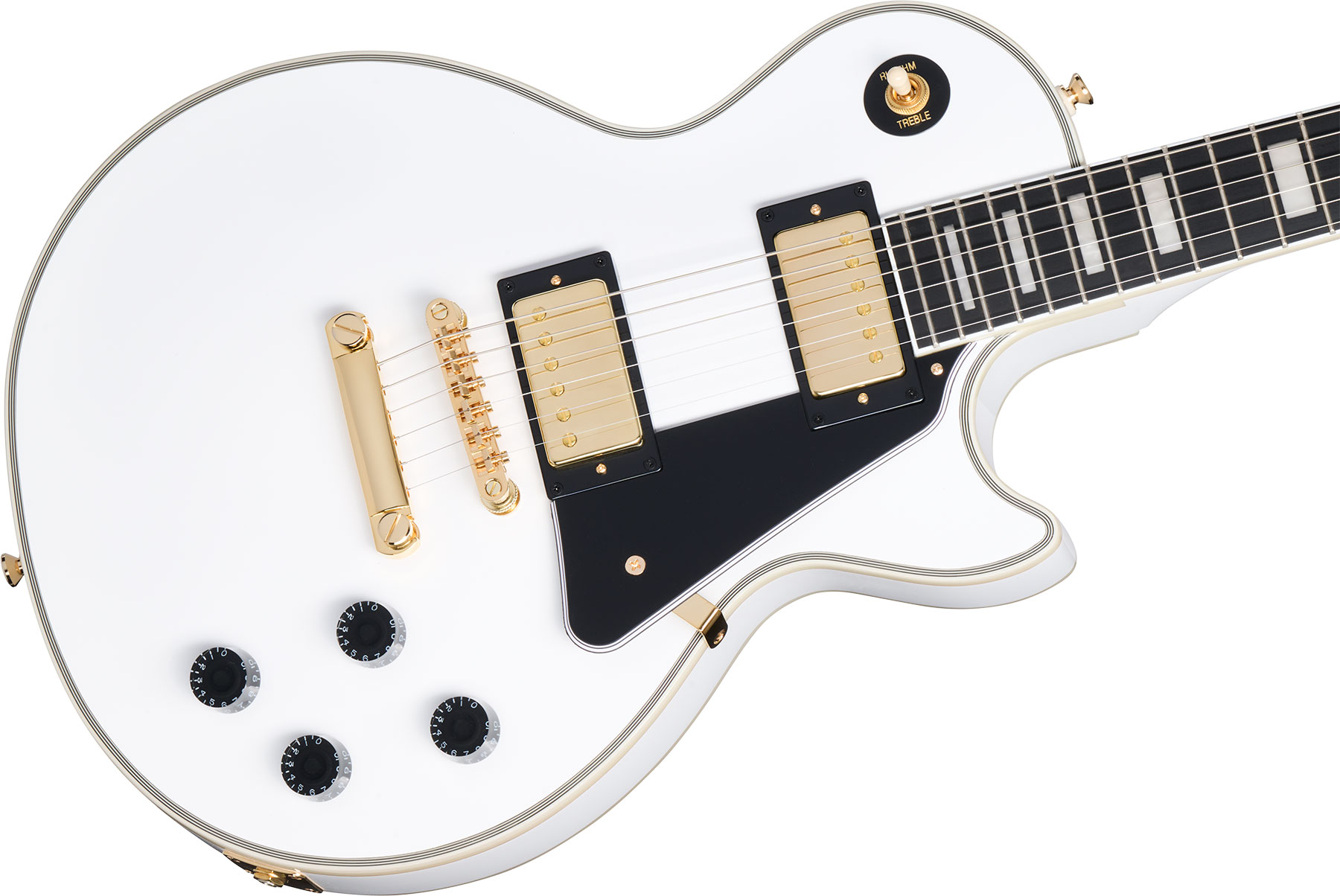 Epiphone Les Paul Custom Insp. By Gibson Original 2h Ht Eb - Alpine White - Single-Cut-E-Gitarre - Variation 3