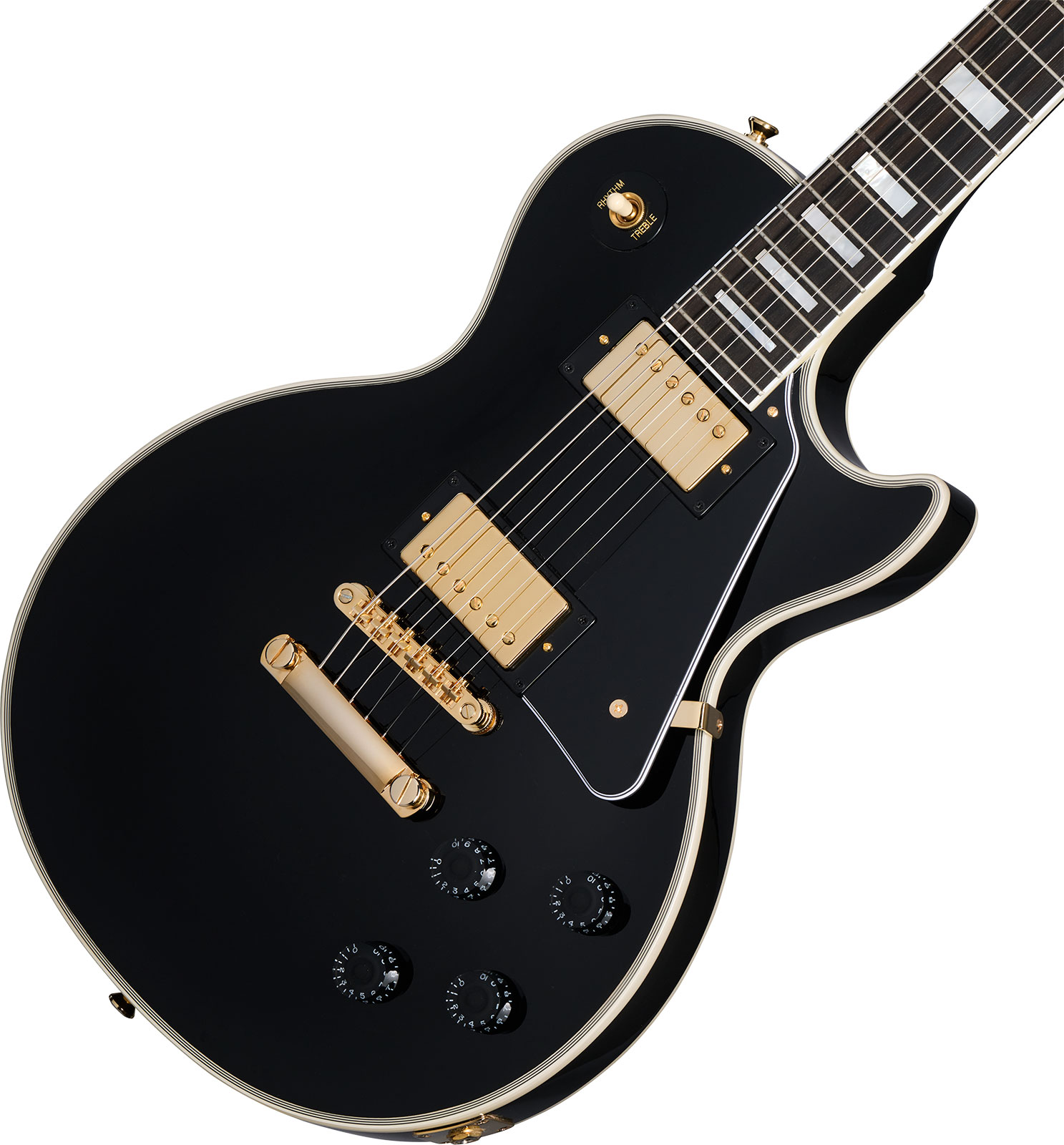 Epiphone Les Paul Custom Inspired By 2h Ht Eb - Ebony - Single-Cut-E-Gitarre - Variation 3