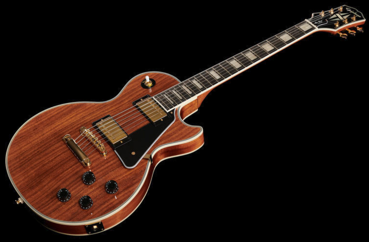 Epiphone Les Paul Custom Koa 2h Ht Eb - Natural - Single-Cut-E-Gitarre - Variation 1