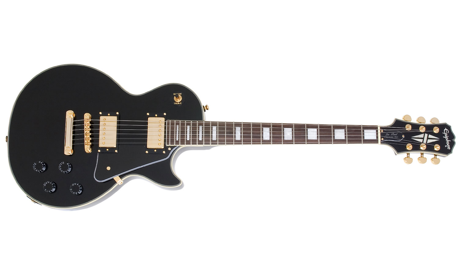 Epiphone Les Paul Custom Pro Gh - Ebony - Single-Cut-E-Gitarre - Variation 1