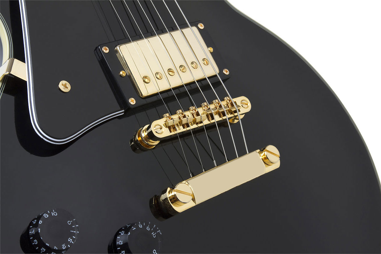 Epiphone Les Paul Custom Pro Lh Gaucher - Ebony - E-Gitarre für Linkshänder - Variation 2