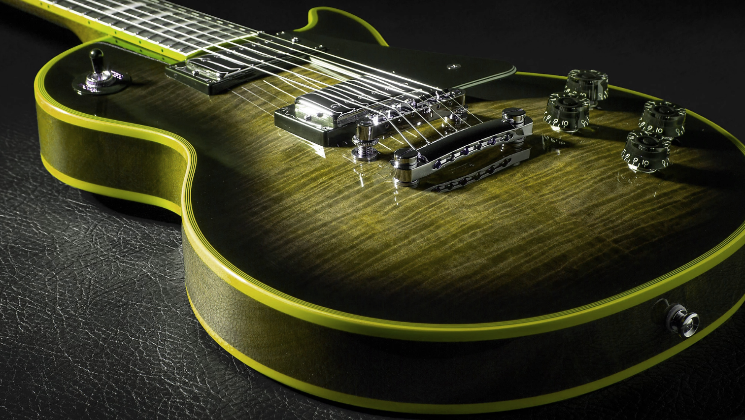 Epiphone Les Paul Custom Widow Ibg 2h Ht Eb - Yellow Burst - Single-Cut-E-Gitarre - Variation 3