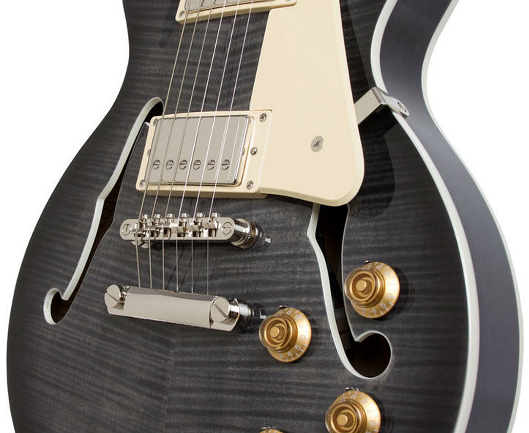 Epiphone Les Paul Es Pro 2016 - Trans Black - Semi-Hollow E-Gitarre - Variation 3