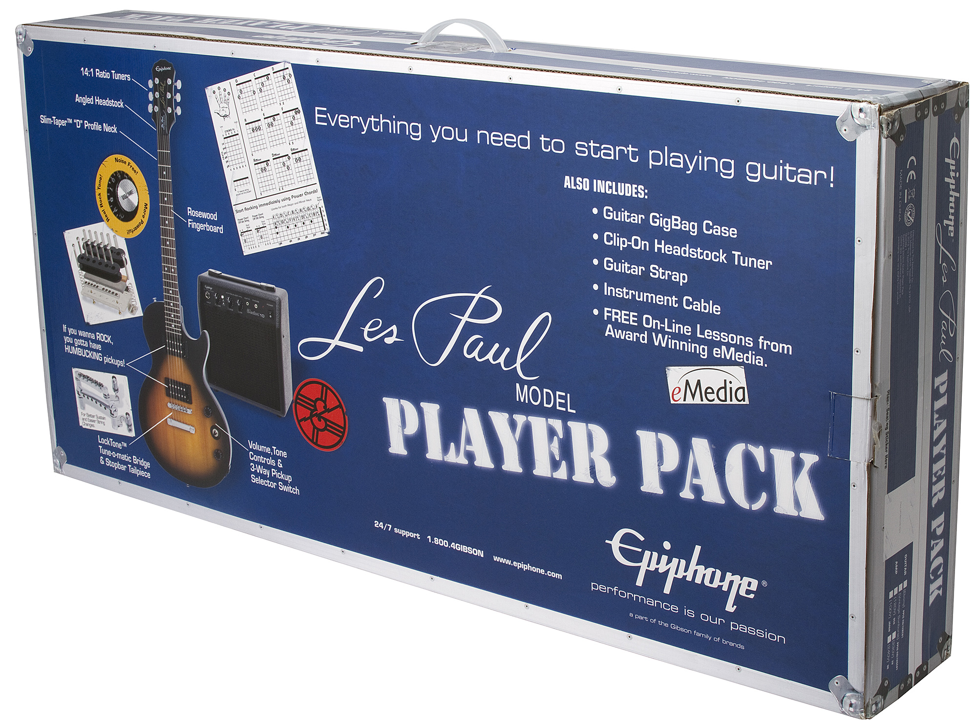 Epiphone Les Paul Player Pack 2h Ht Lau - Vintage Sunburst - E-Gitarre Set - Variation 3